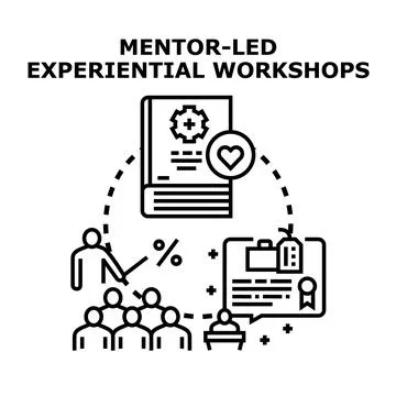 Mentor led experiential workshop concept development Stock Illustration