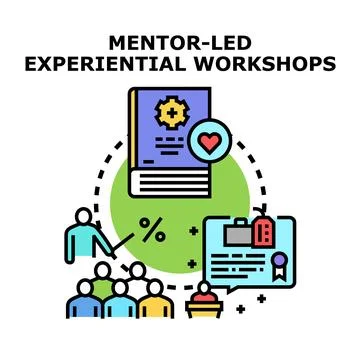Mentor led experiential workshop concept development Stock Illustration