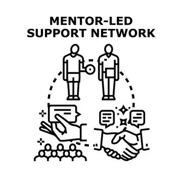Mentor led support network concept illustration Stock Illustration