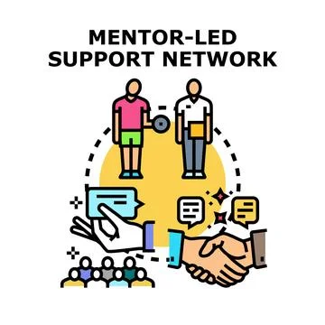 Mentor led support network concept illustration Stock Illustration
