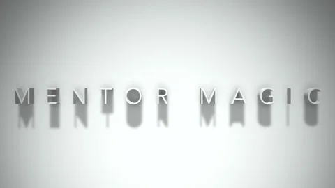 Mentor magic 3D title animation white text on a white background Stock Footage 299376244