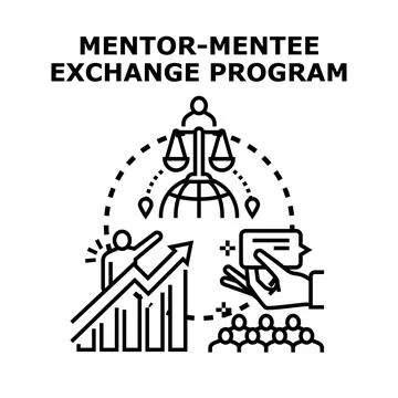 Mentor mentee exchange program developing global skills Ilustração Stock