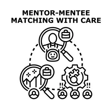 Mentor mentee matching process for career growth Stockillustratie