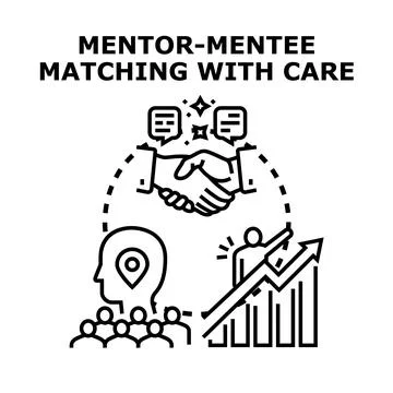 Mentor mentee program guiding business growth Stock Illustration