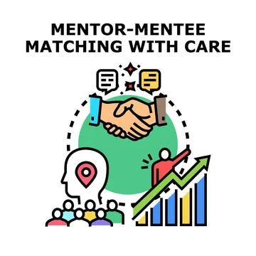 Mentor mentee program guiding business growth Stock Illustration