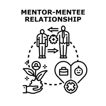 Mentor mentee relationship concept of career growth Stock Illustration