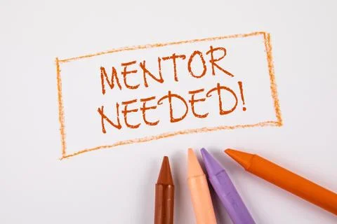 MENTOR NEEDED concept. Text on a white page Stock Photos