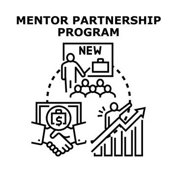 Mentor partnership program developing business growth concept 스톡 일러스트