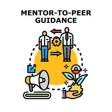 Mentor to peer guidance and development concept Ilustração Stock