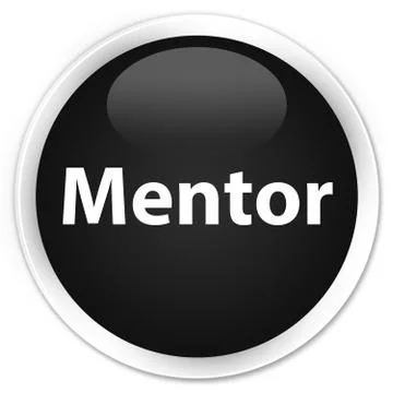 Mentor premium black round button Stock Illustration