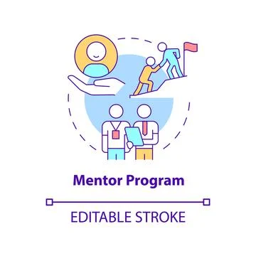 Mentor program concept icon Illustrazione stock
