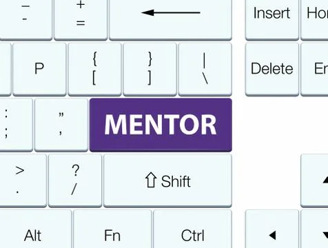 Mentor purple keyboard button Stock Illustration