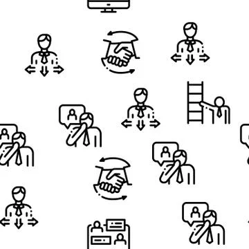 Mentor Relationship Seamless Pattern Vector Stock Illustration