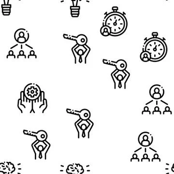 Mentor Relationship Seamless Pattern Vector Stock Illustration
