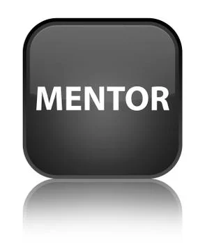 Mentor special black square button Stock Illustration