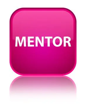 Mentor special pink square button Stock Illustration