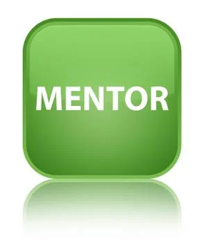 Mentor special soft green square button Stock Illustration