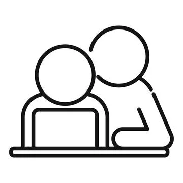 Mentor teamwork icon outline vector. Training career Stock Illustration