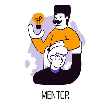 Mentor. Vector illustration. Mentoring and coaching of employees. Growth of Stock Illustration