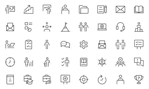Mentoring and Coaching Icon set. Vector-Based Icons for Mentorship, Leaders.. Stock Illustration