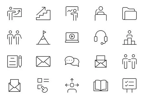 Mentoring and Coaching Icon set. Vector-Based Icons for Mentorship, Leaders.. Stock Illustration