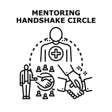 Mentoring and support creating business networking partnership Stock Illustration