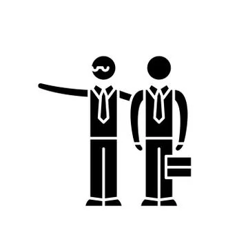 Mentoring black icon, vector sign on isolated background. Mentoring concept Stock Illustration