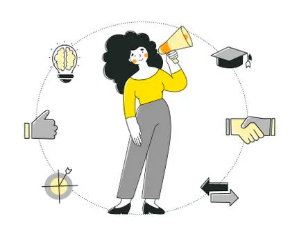 Mentoring, coaching, personal skills development. Flat design vector. Stock Illustration