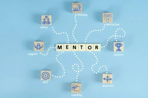 Mentoring concept. Chart with keywords and icons Stock Illustration