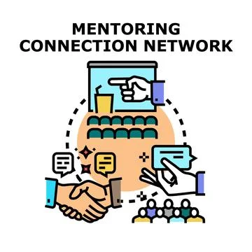 Mentoring connection network building professional development concept Ilustración de archivo