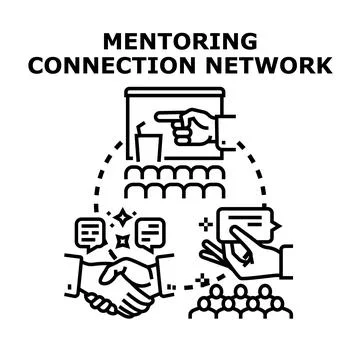 Mentoring connection network building professional development concept Ilustração Stock