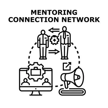 Mentoring connection network planning business development Stock Illustration