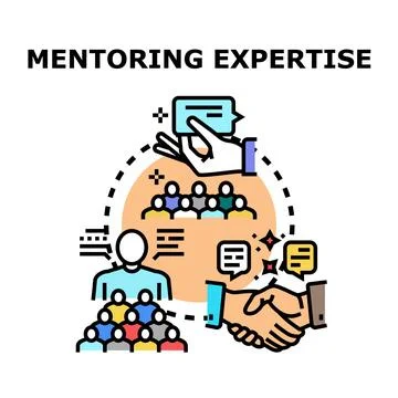 Mentoring expertise sharing knowledge and collaboration Illustrazione stock