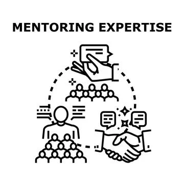 Mentoring expertise sharing knowledge and collaboration Stock Illustration