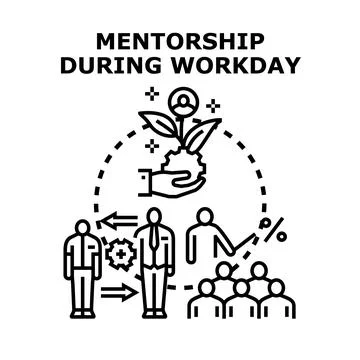Mentoring professional development during workday activities Illustrazione stock