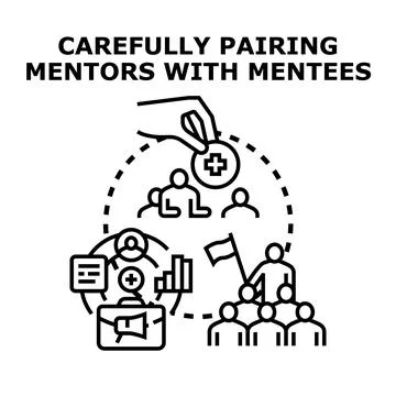 Mentoring program carefully choosing people for development Stock Illustration