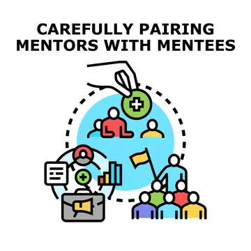 Mentoring program carefully choosing people for development Stock Illustration