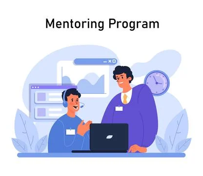 Mentoring Program concept. Flat vector illustration. Illustrazione stock