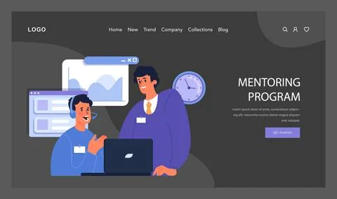 Mentoring Program concept. Flat vector illustration. Illustrazione stock
