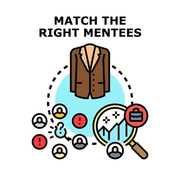 Mentoring program finding fitting mentee candidates Stock Illustration