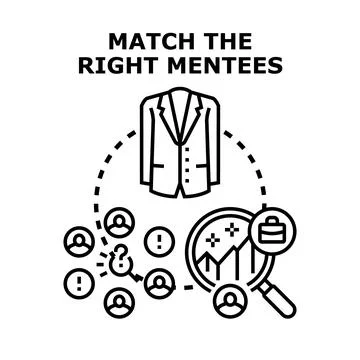 Mentoring program finding fitting mentee candidates Stock Illustration