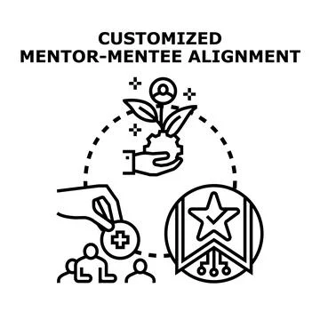 Mentoring program fostering individual growth and skill development Stock Illustration