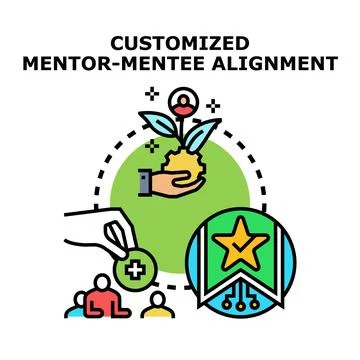 Mentoring program fostering individual growth and skill development Stock Illustration
