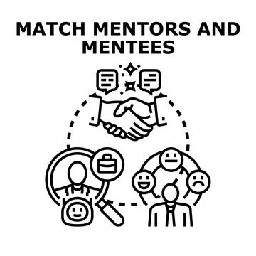 Mentoring program matching concept for professional development Stock Illustration