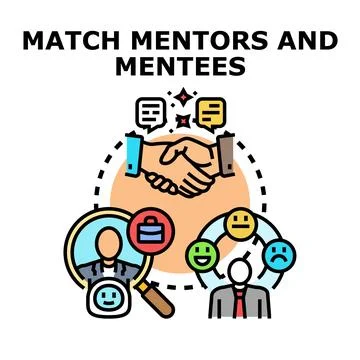 Mentoring program matching concept for professional development Stock Illustration
