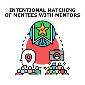 Mentoring program matching mentees with professional mentors 스톡 일러스트