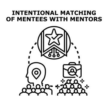 Mentoring program matching mentees with professional mentors Stock Illustration