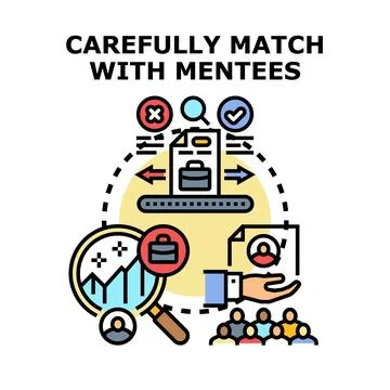 Mentoring program matching suitable mentors and mentees 库存插图