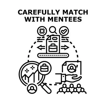 Mentoring program matching suitable mentors and mentees Stock Illustration