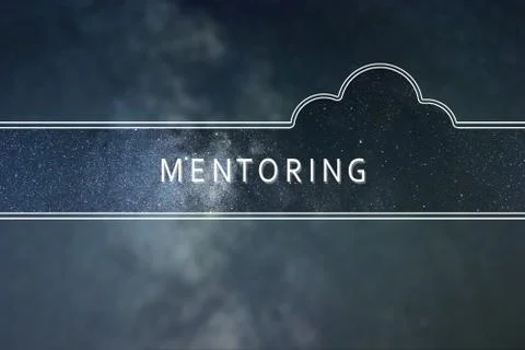 MENTORING word cloud Concept. Space background. Stock Photos